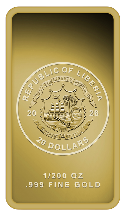 In Stock! 2026 Liberia Skeleton Key 1/200 oz Gold Coin
