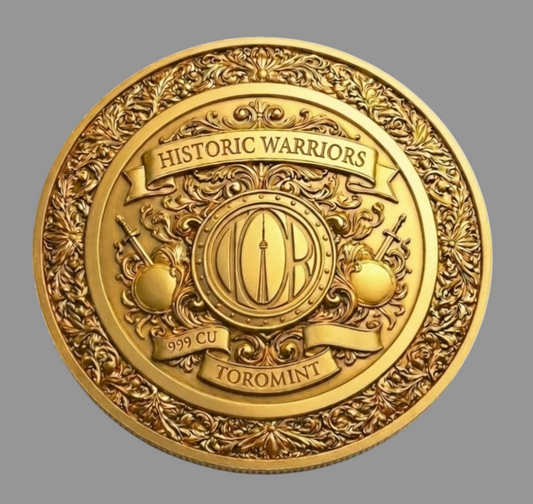 Historic Warriors Spartan Army 24k Gilded 5 oz Copper Medal (04/01)