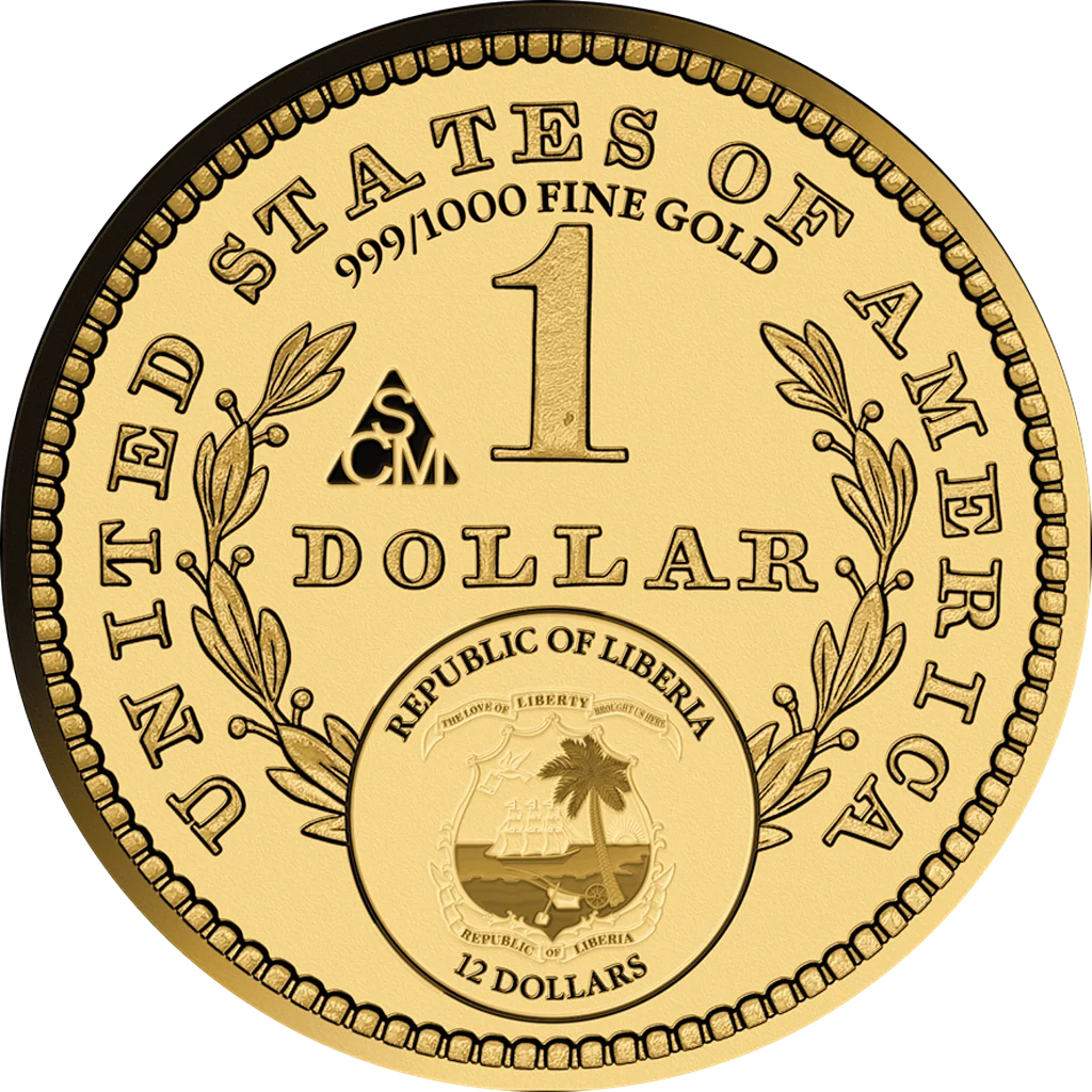 In Stock! Liberia U.S. Pre-1933 Gold Dollar Tribute 3 x 1/1000 oz Gold Coin Set