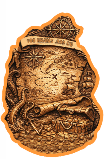 Siren's Treasure Colorized 100g Copper Medal (03/30)