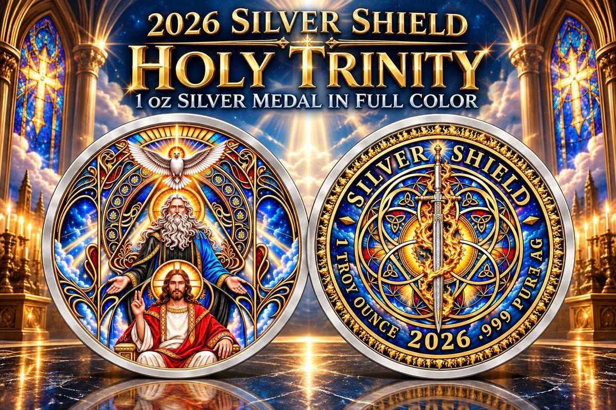 Silver Shield Holy Trinity 1 oz Silver Proof Medal in Box w/COA