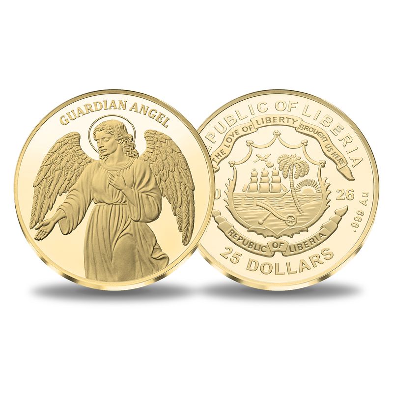 In Stock! 2026 Liberia Guardian Angel 1/200 oz Gold Coin