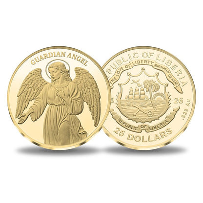In Stock! 2026 Liberia Guardian Angel 1/200 oz Gold Coin