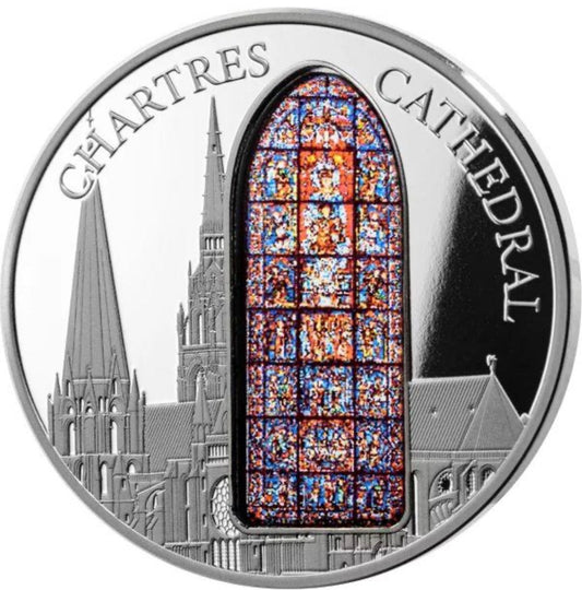 2026 Windows of Heaven 1st Release - 2026 Ghana Chartres Cathedral 1/2 Silver Proof (2026 Mintage)
