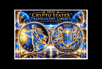 2026 United Crypto States Translucent Liberty 1/2 oz Silver Medal (99 Mintage)