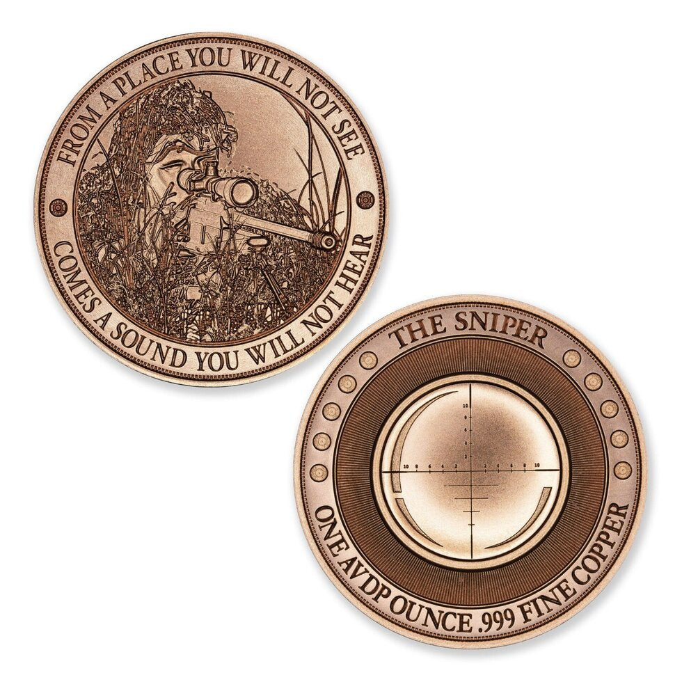 In Stock! Intaglio Mint The Sniper 1 oz Copper Round (04/01)