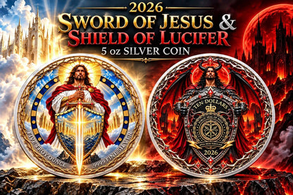 2026 Niue Sword of Jesus & Shield of Lucifer 5 oz Silver Coin (99 Mintage)