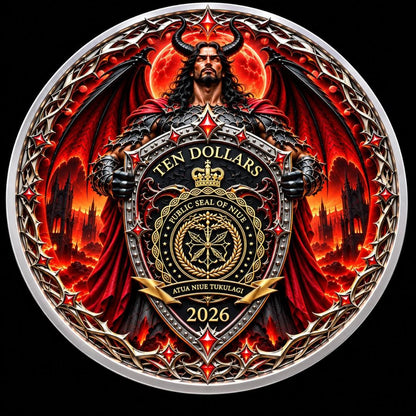 2026 Niue Sword of Jesus & Shield of Lucifer 5 oz Silver Coin (99 Mintage)