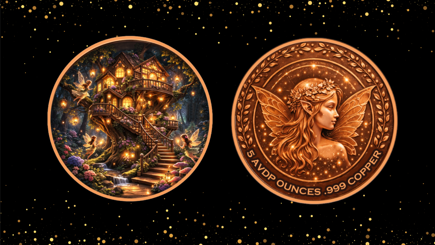 5oz Fairy Treehouse Colorized Copper in Capsule