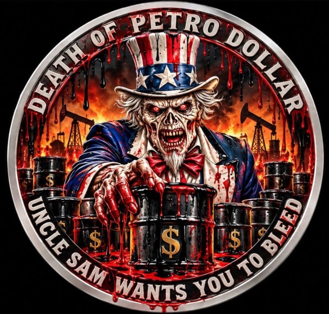 Silver Shield Death of the Petro Dollar 1 oz Silver Proof Medals