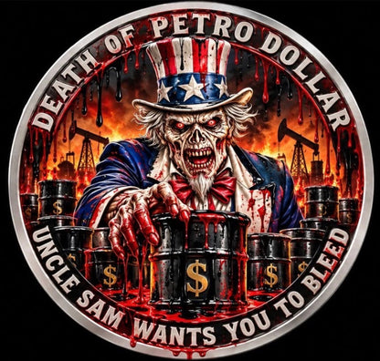 Silver Shield Death of the Petro Dollar 1 oz Silver Proof Medals