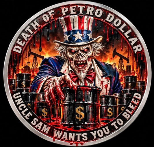 Silver Shield Death of the Petro Dollar 1 oz Silver Proof Medals