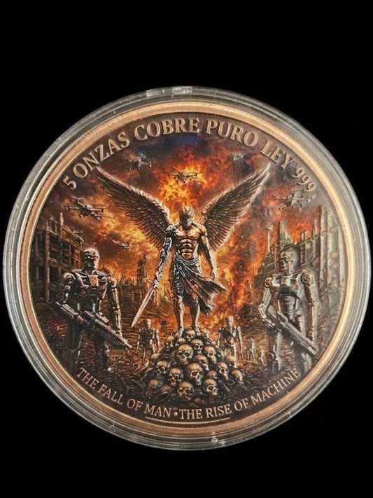 In Stock! Mexico Libertad Judgement Day 2: The Fall of Man - Rise of Machine 5 oz Copper Medal