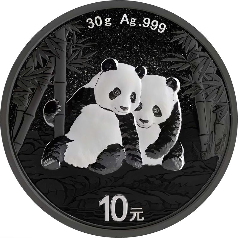 In Stock! 2026 China Panda Triple Black Diamond Edition 30g Silver Coin (04/06)