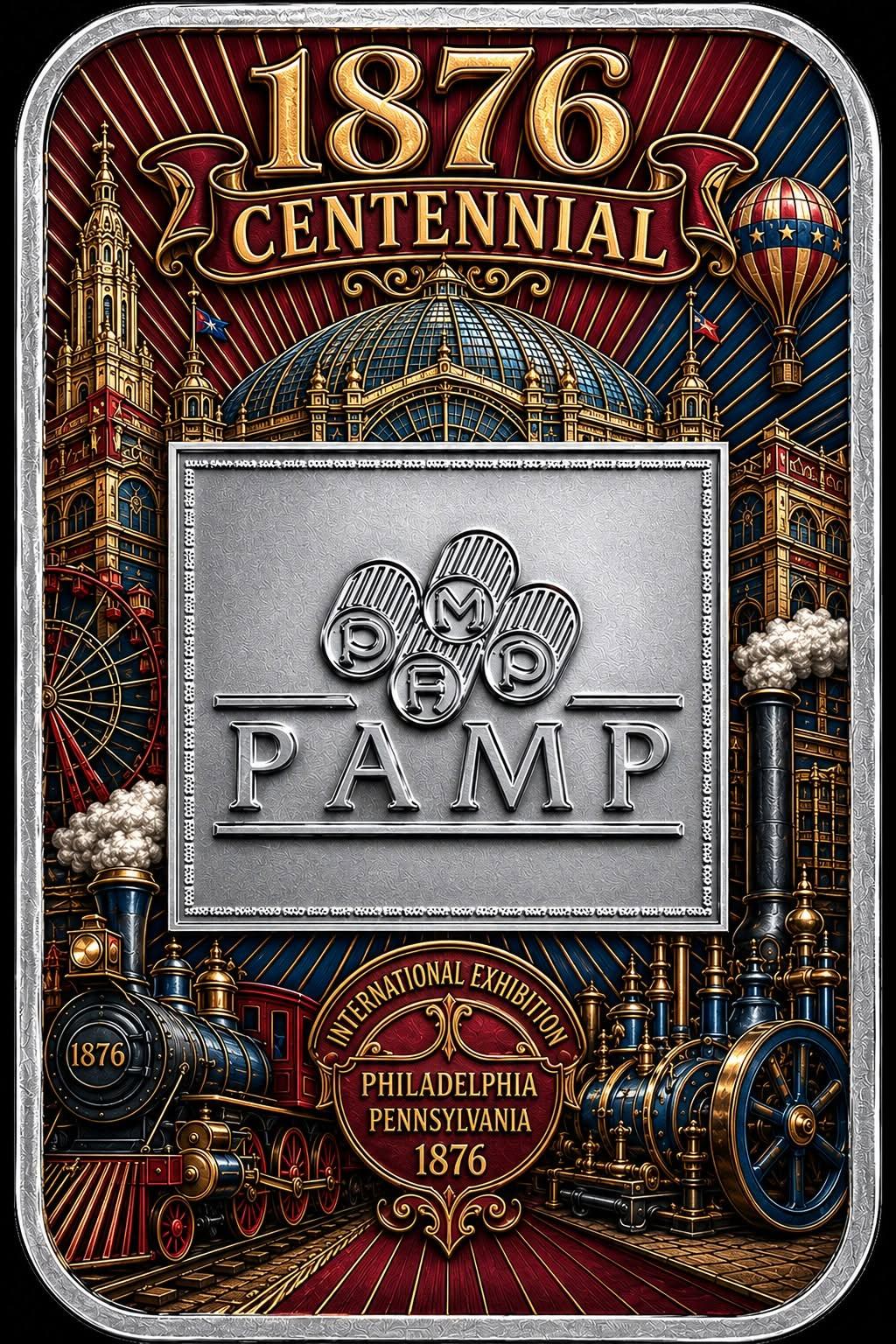 In Stock! Complete Set! PAMP USA 1776, 1876, 1976, and 2026! CENTENNIAL 1 oz Silver Bar (250 Mintage)