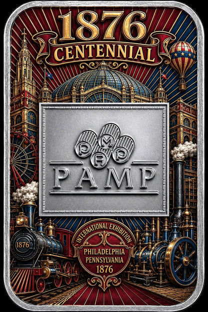 In Stock! Complete Set! PAMP USA 1776, 1876, 1976, and 2026! CENTENNIAL 1 oz Silver Bar (250 Mintage)