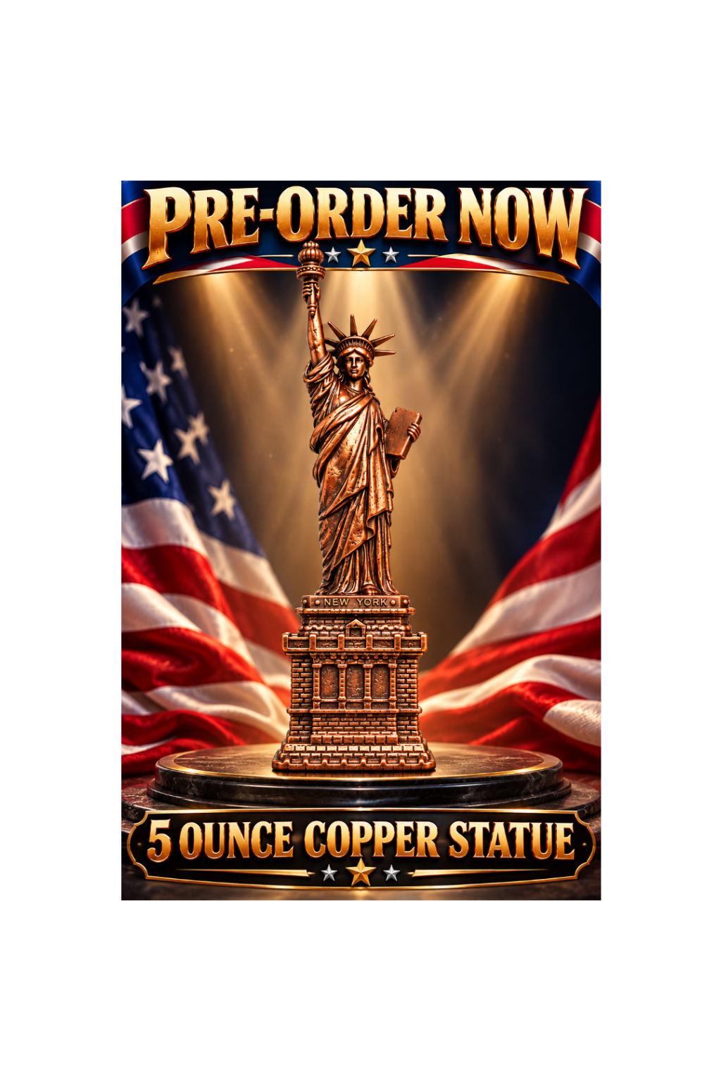 Statue of Liberty 5oz .999 Copper