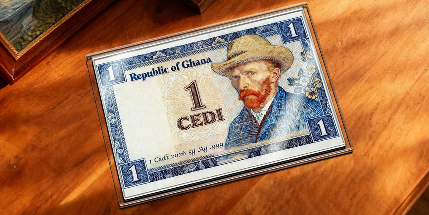 In Stock! 2026 Ghana Van Gogh Starry Night Over the Rhone 5g Silver Foil. In Silver We Trust