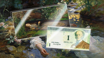 In Stock! 2026 Liberia The Tragedy of Ophelia 1/10 oz Silver Foil Note. In Silver We Trust! (04/06)