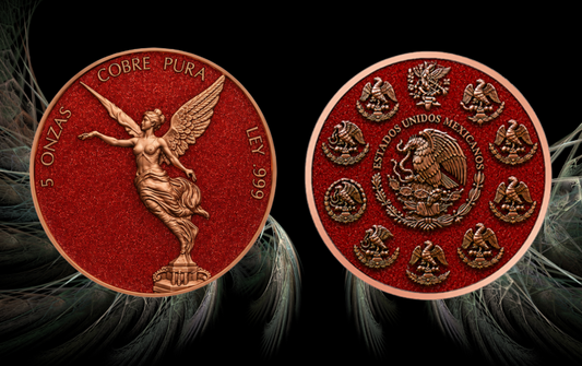 Libertad Red Diamond Dust Colorized 5 oz Copper Medal (06/13)