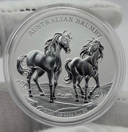 In Stock! 2025 Australia Brumby Horse BU 1 oz Silver Coin (08/01) - Options: Original Mint Packaging