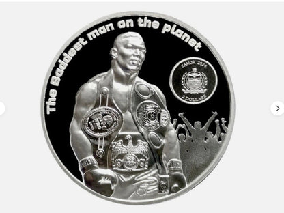 In Stock! 2024 Samoa 1oz Mike Tyson .999 Silver High Relief Coin in Blister Card