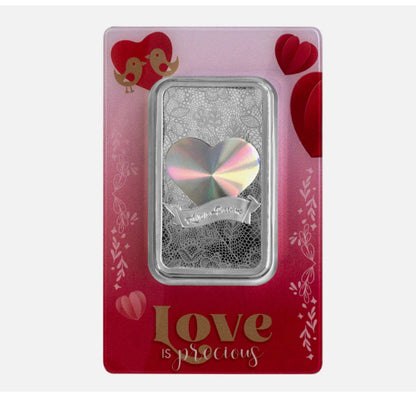 In Stock! 2024 Pamp Love is Precious Holographic 50 Gram Silver Bar