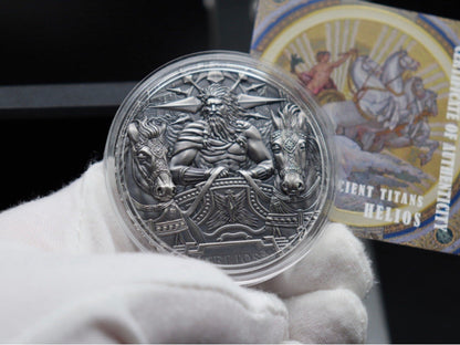 In Stock! 2022 Cook Islands Helios: The Sun God 3 oz Silver