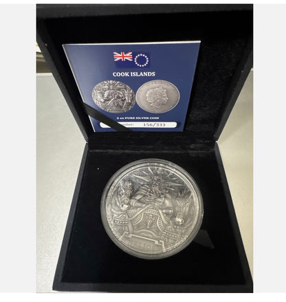 In Stock! 2022 Cook Islands Helios: The Sun God 3 oz Silver