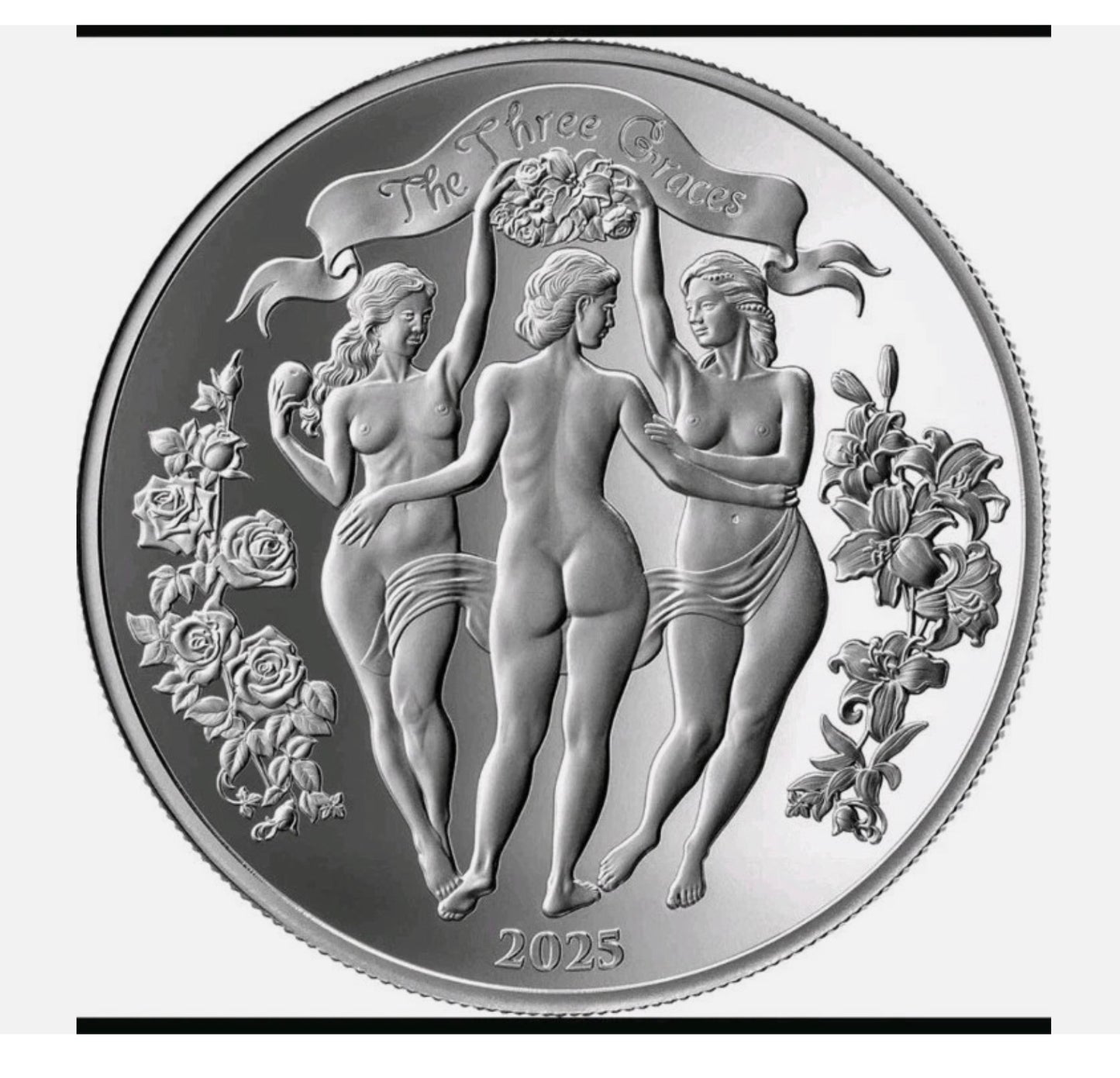 In Stock! 2025 Cameroon Three Graces BU Edition 1 oz Silver Coin