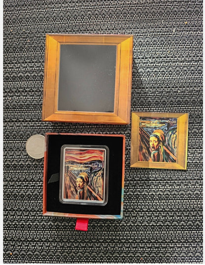 In Stock! 2024 Samoa Girl With A Pearl Earring X The Scream 1 Oz Proof Silver Coin W/ COA