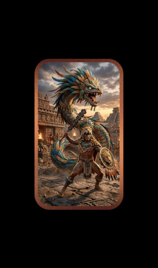 In Stock! Warrior of Queztalcoatl Colorized 1 oz Copper Bar (04/10)