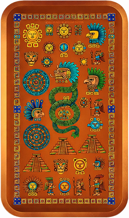 In Stock! Warrior of Queztalcoatl Colorized 1 oz Copper Bar (04/10)