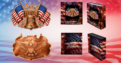 100 Gram Spirit of 1776 Colorized Copper in Display Box (4/12)