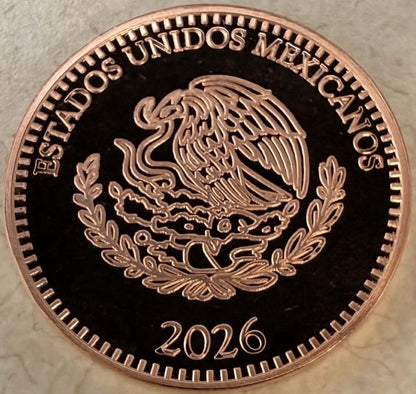 In Stock! 2026 Estados Unidos Mexicanos Libertad Doña the Pirate Angel 1 oz Copper Round