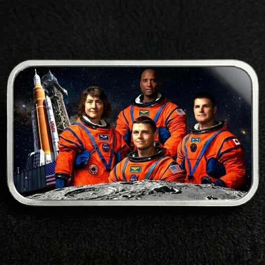 Estimate: Back to the Moon 1 oz Silver Colorized Art Bar w/Laser Engraved Serial in Capsule (250 Mintage)