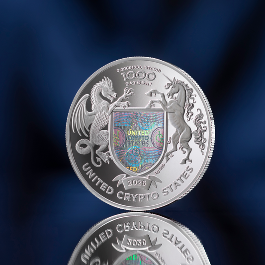 2026 United Crypto States Binary Bull 1 oz Silver Coin (04/20)