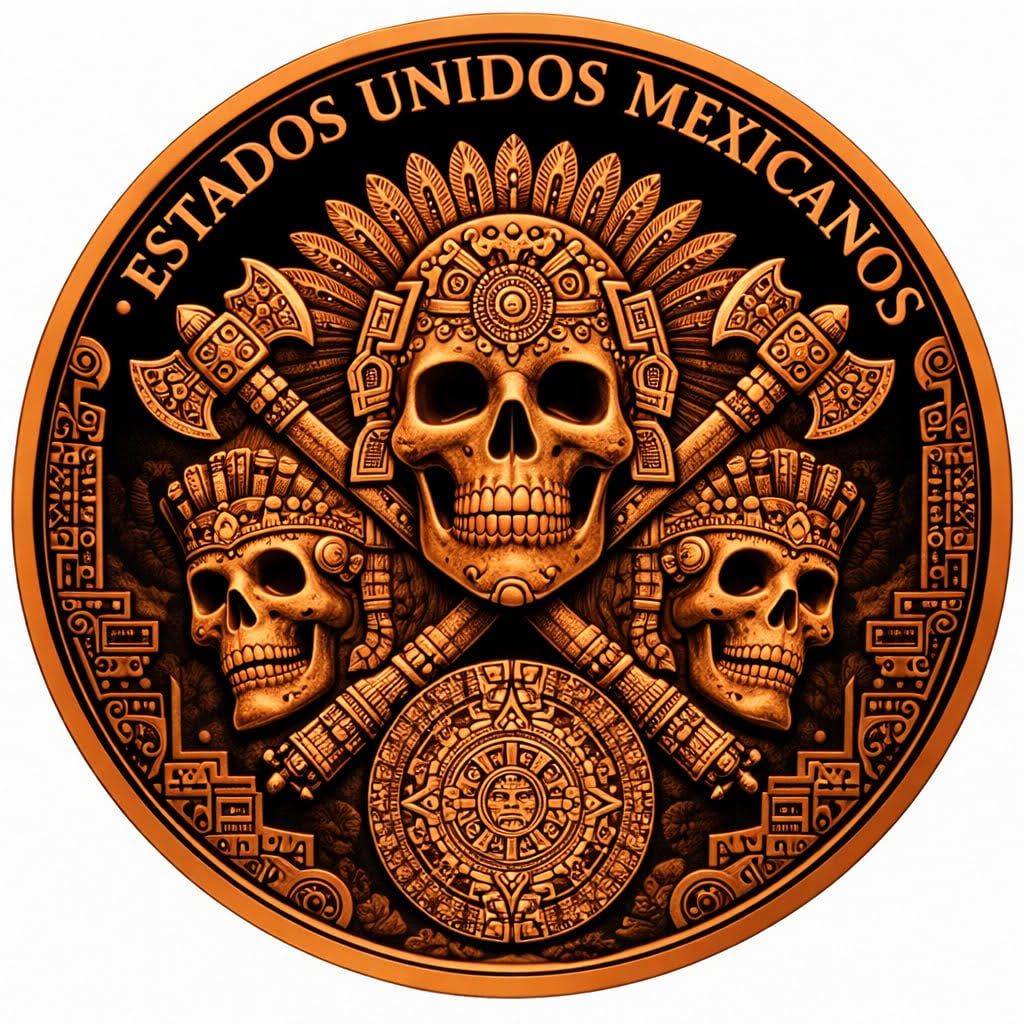 See the Back! 2026 Libertad Aztec Serpents Colorized 5 oz Copper Medal