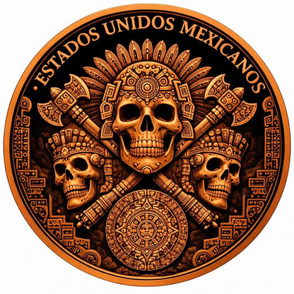 See the Back! 2026 Libertad Aztec Serpents Colorized 5 oz Copper Medal
