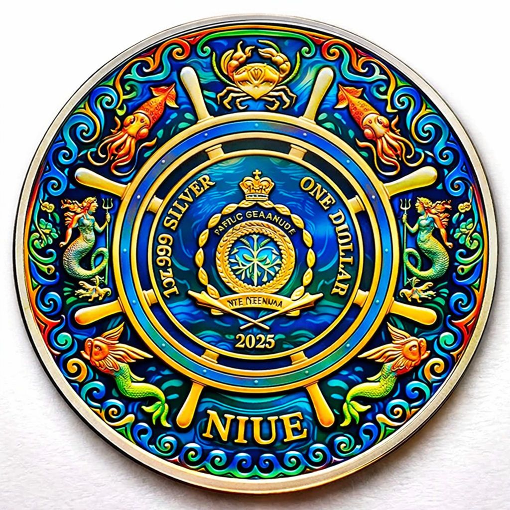 In Stock! 2025 Niue Mythical Creatures Siren Colorized 1 oz Silver Coin