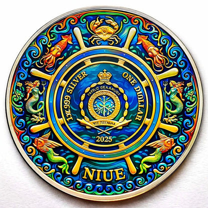In Stock! 2025 Niue Mythical Creatures Siren Colorized 1 oz Silver Coin
