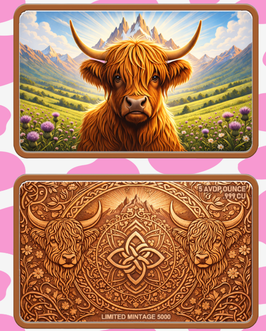 5oz Honey the Highland Colorized Copper in Capsule