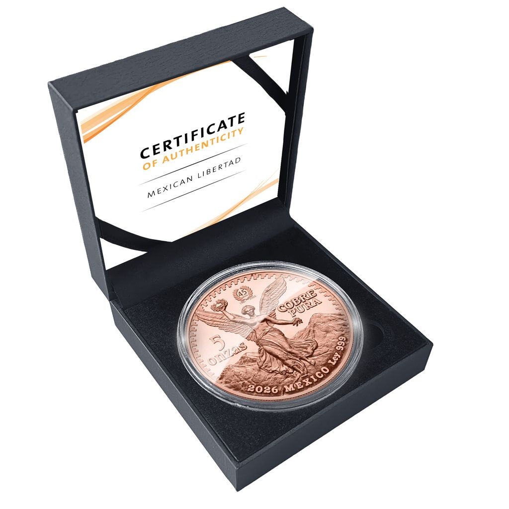 In Stock! Gov Backed! 2026 Liberia Libertad 45th Ann. Proof 5 oz Copper Coin