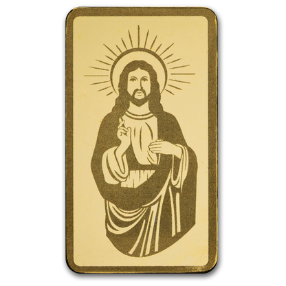 In Stock! Jesus & Doves 1g Gold Bar in Card
