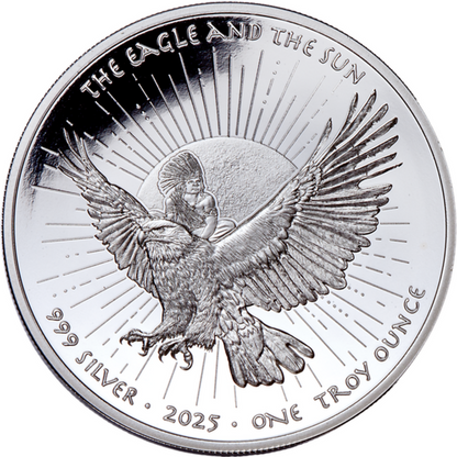 In Stock! 2025 Sioux Nation Eagle & Sun Proof 1 oz Silver Coin (999 Mintage)