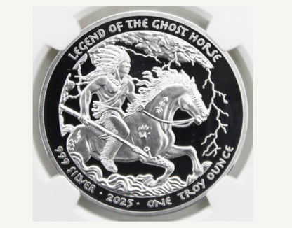 In Stock! 2025 Sioux Nation Ghost Horse Proof 1 oz Silver Coin (999 Mintage)