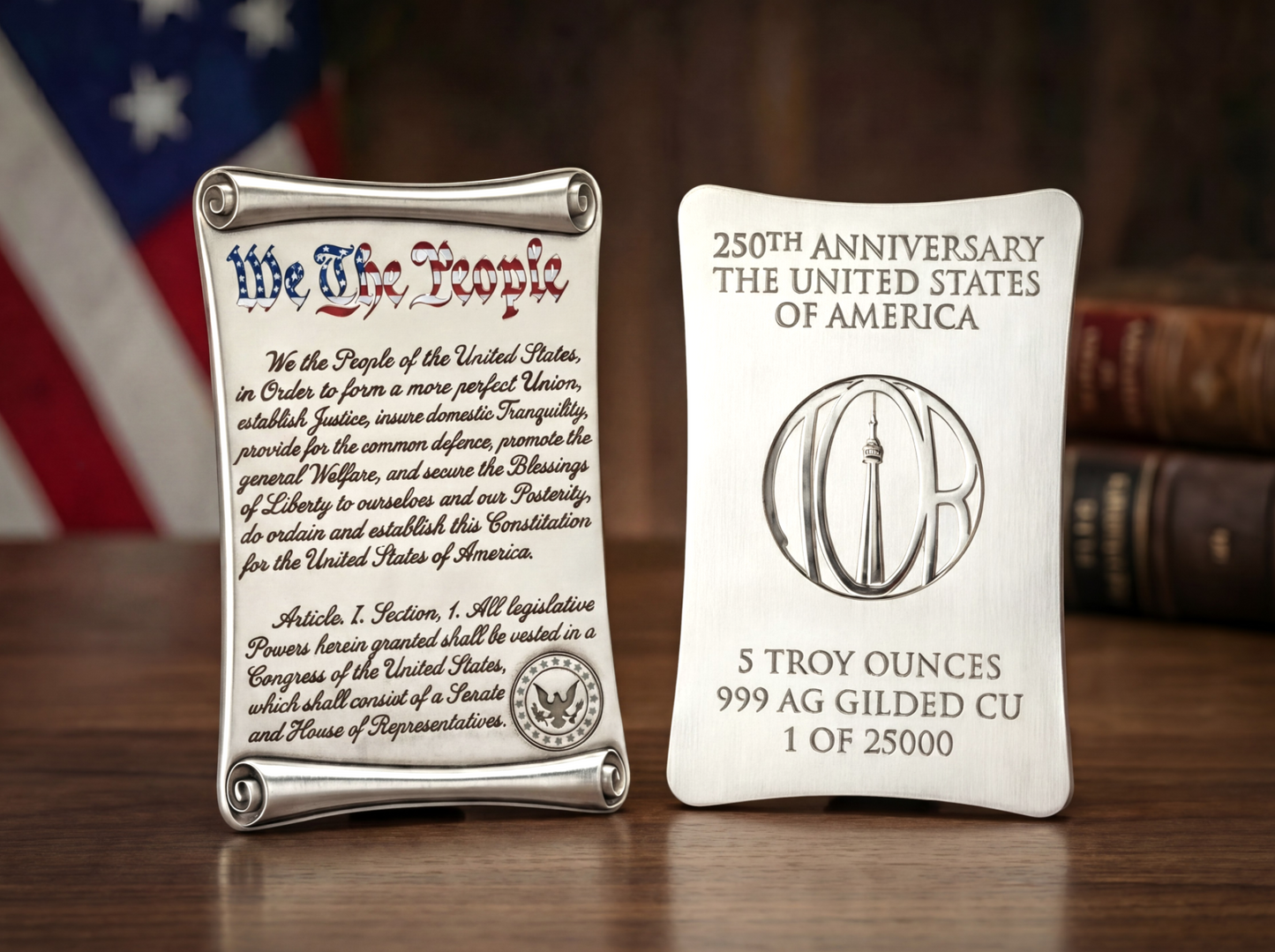 Founders Collection - 250th Anniversary U.S. Constitution Silver Gilded 5 oz Copper Medal (04/15)