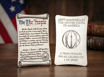 Founders Collection - 250th Anniversary U.S. Constitution Silver Gilded 5 oz Copper Medal (04/15)