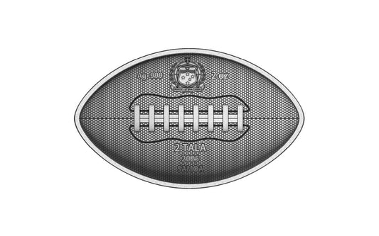 In Stock! 2025 Samoa Touch Down (Football Shaped) 1 oz Silver Coin (1,500 Mintage)