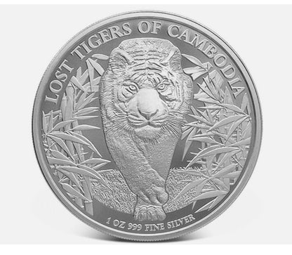In Stock! 2026 1 oz Cambodia Silver Lost Tigers Coin (BU)